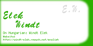 elek windt business card